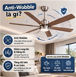 Công nghệ chống rung Anti-Wobble trên quạt trần cao cấp