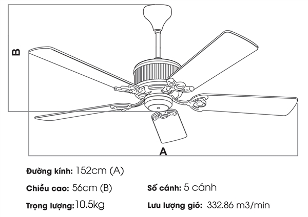 Quạt trần KaiyoKukan Oka 181 thích hợp căn phòng như thế nào ?