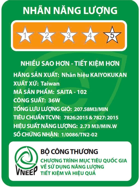 Nhãn năng lượng 5 sao