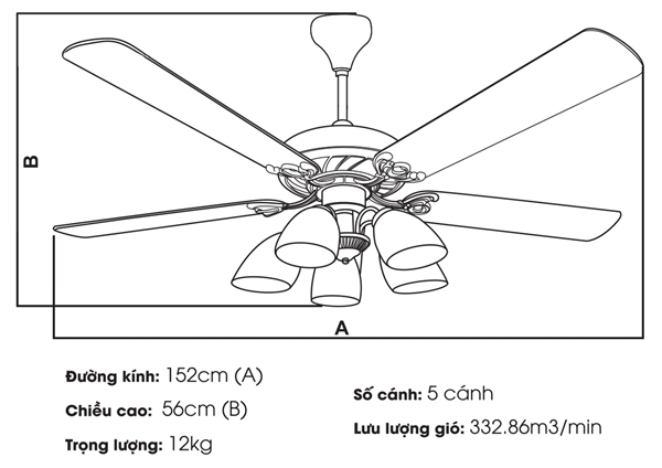 Quạt trần KaiyoKukan Toky phù hợp với căn phòng như thế nào ?